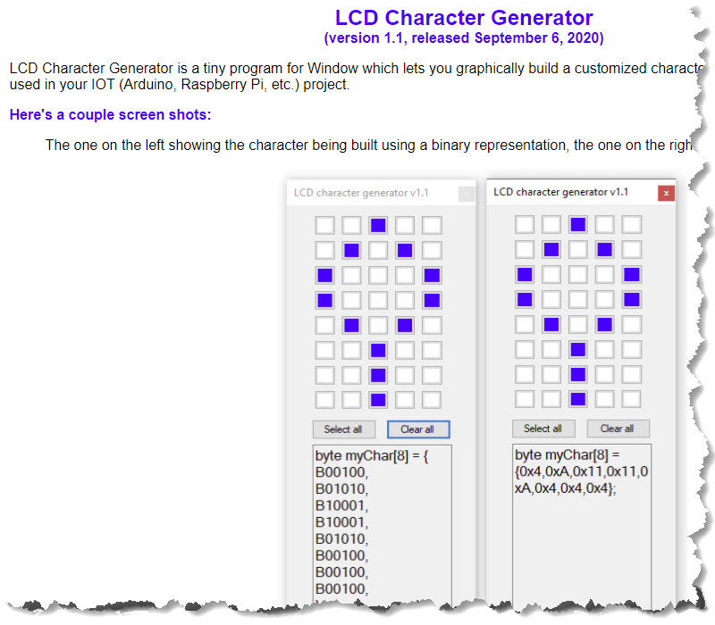 LCD character generator