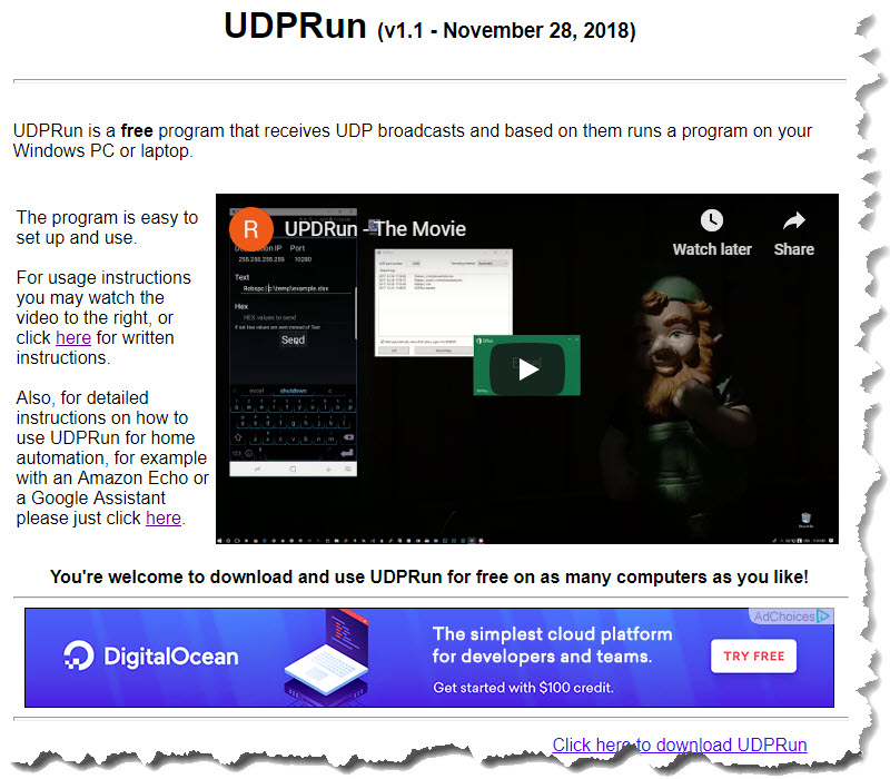 UDPRun screenshot