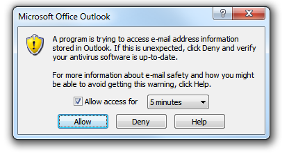 For more information about e-mail safety and how you might be able to avoid getting this warning, click Help